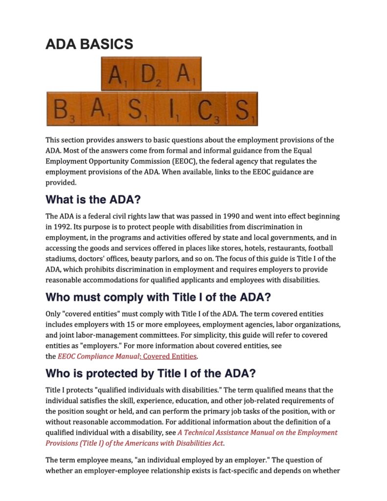 ADA BASICS - Chapman University | Transition CA