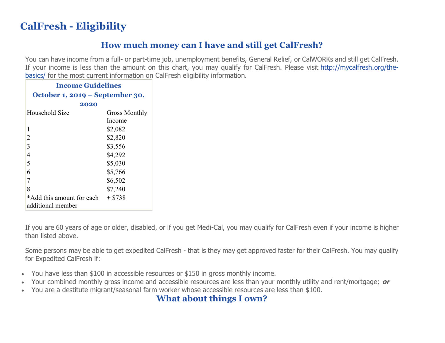 CalFresh Eligibility Chart 2020 - Chapman University | Transition CA