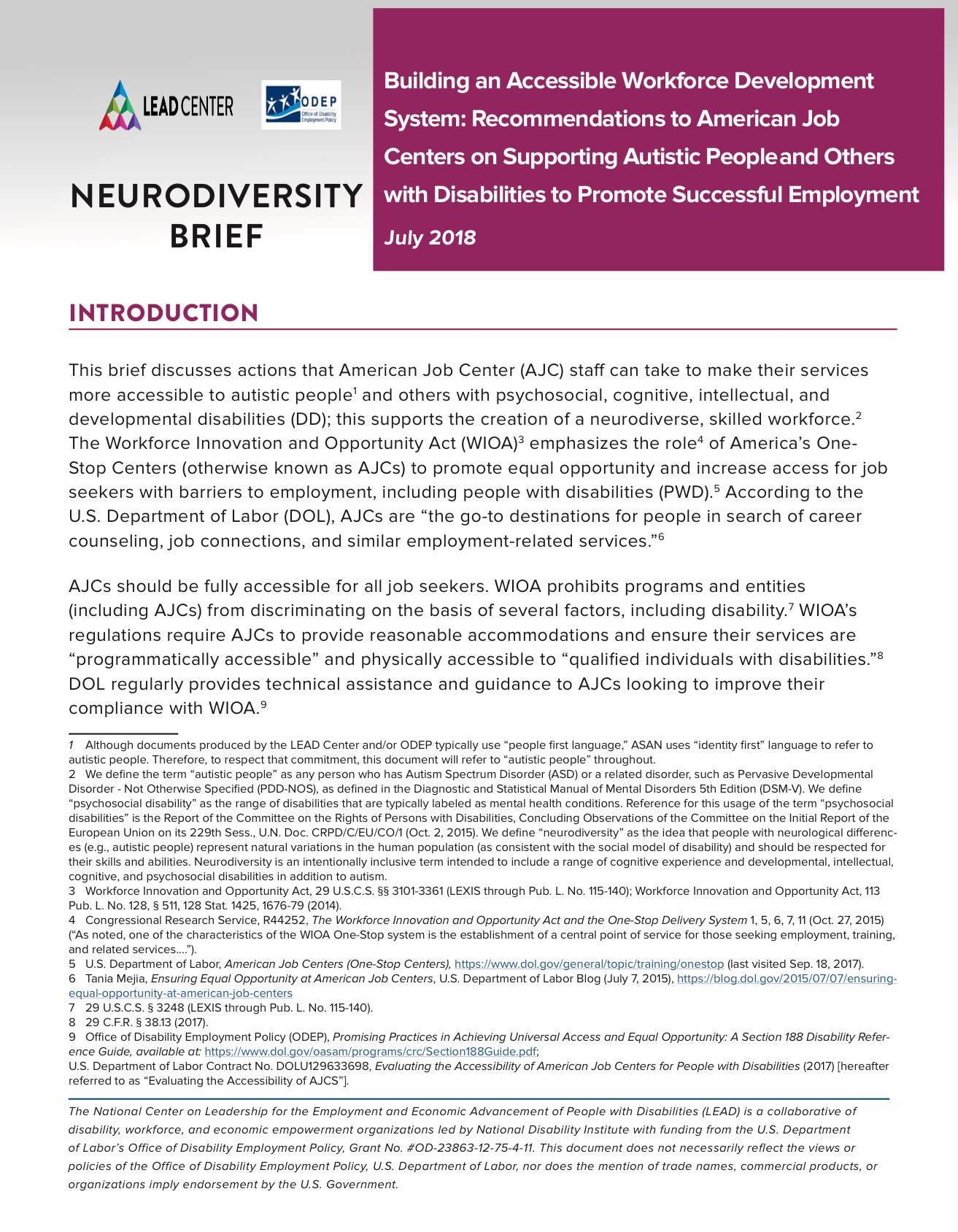 LEAD Neurodiversity Brief