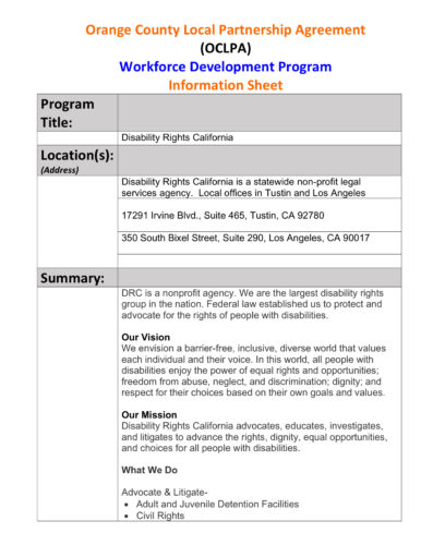 Disability Rights CA Workforce Development Program Information Sheet ...