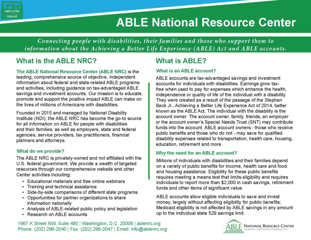 ABLE National Resource Center Roadmap - Chapman University | Transition CA