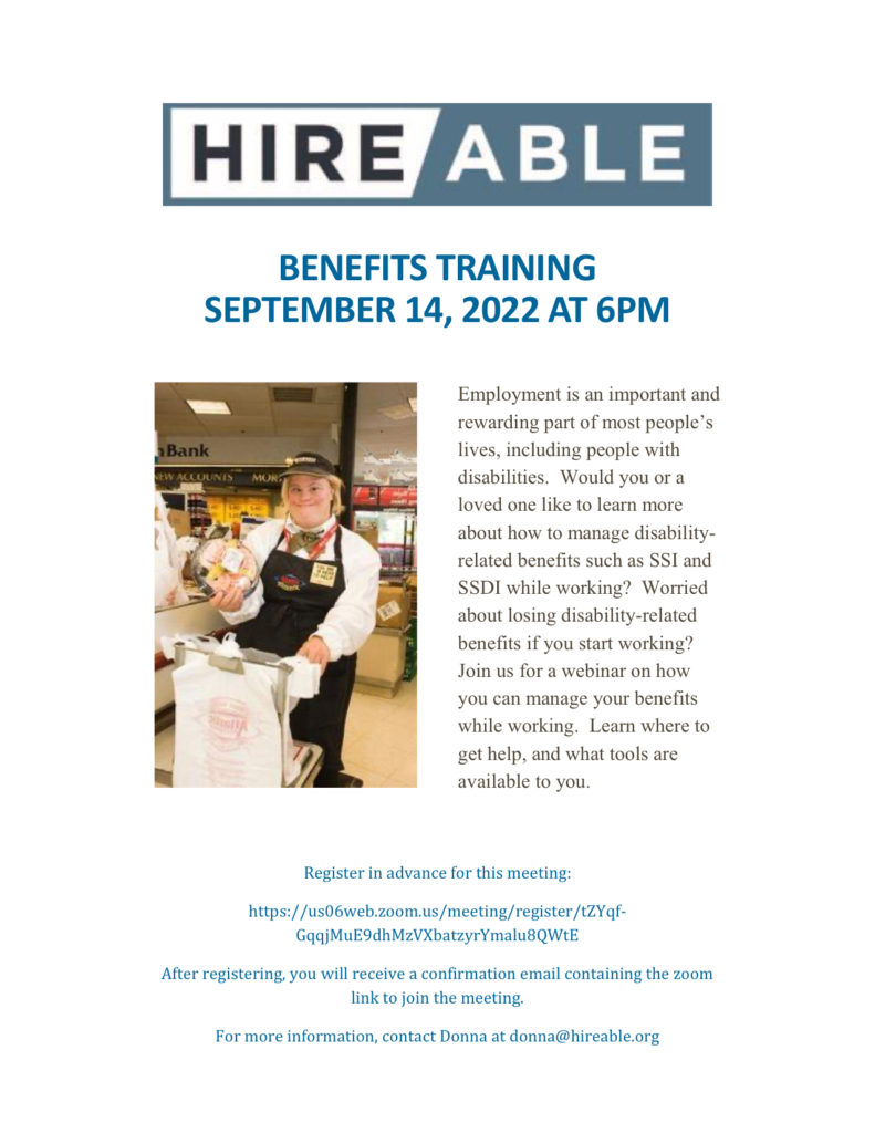 Benefits Training Flyer 91422 Chapman University Transition CA